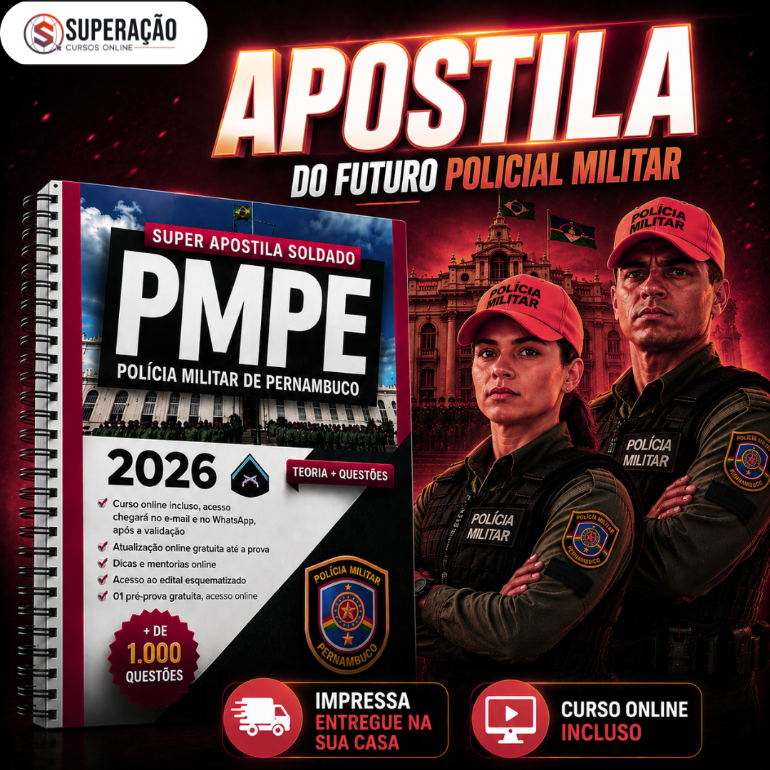Apostila de preparação da Superação Cursos Online para o concurso PMPE Soldado